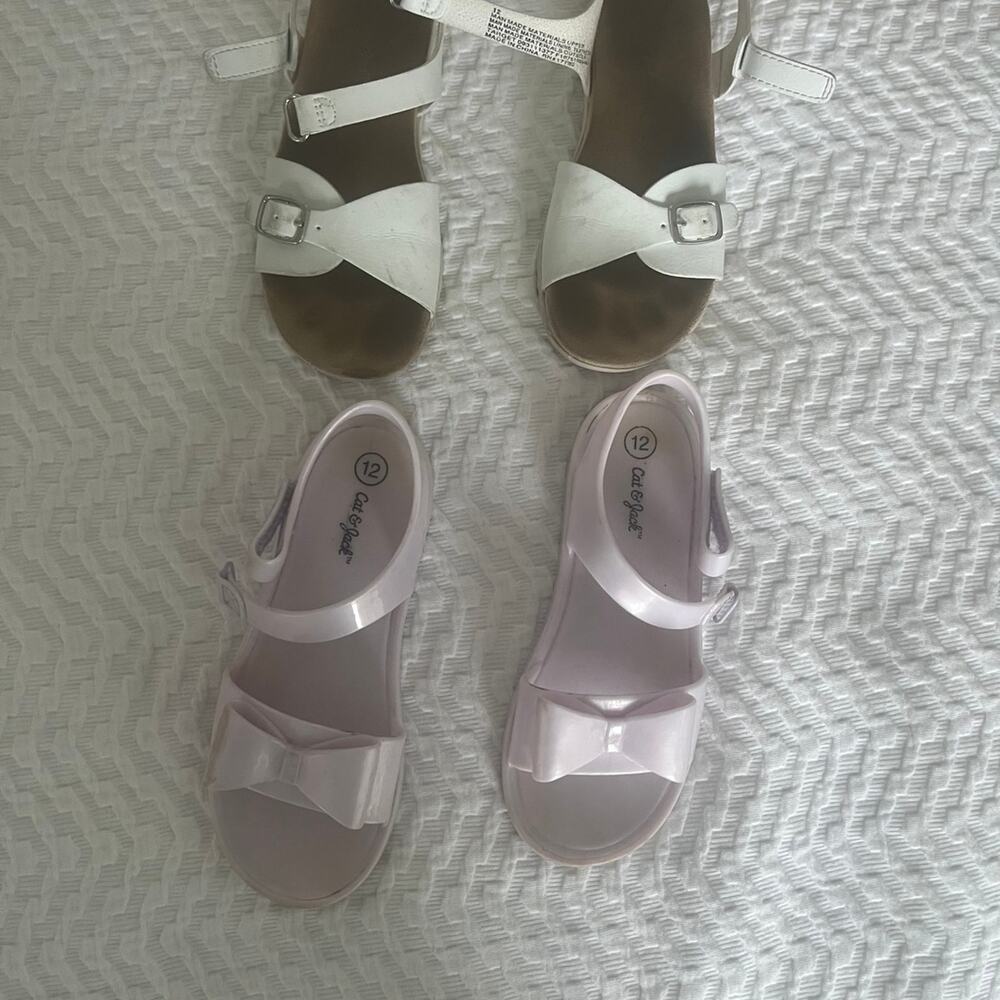 Girls Cat & Jack two pairs sandals size 12